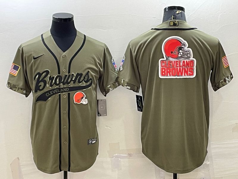 Men Cleveland Browns Blank salute green 2022 Nike Co branded NFL Jerseys->cleveland browns->NFL Jersey